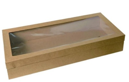 XLarge Catering Box & Lid with window - 558x252x80mm  - (Pack of 10)