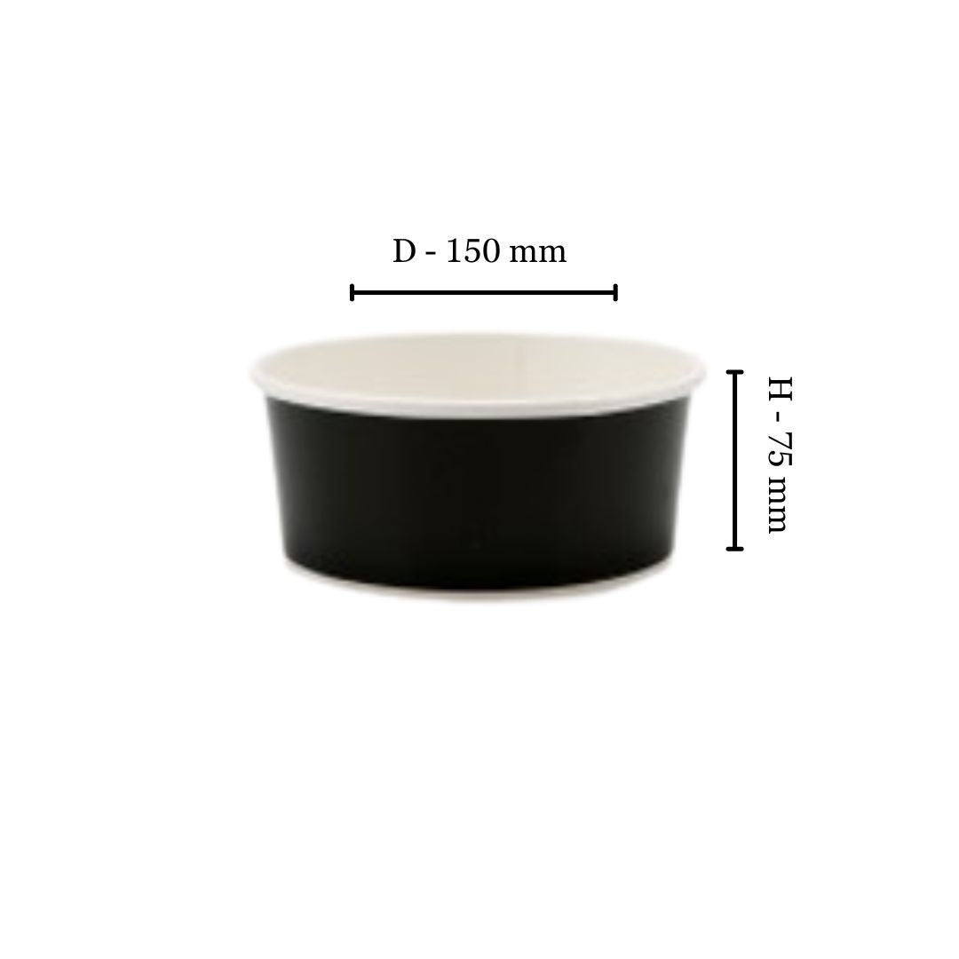 Recyclable Black Salad Bowl 1000ml (Pack of 50)