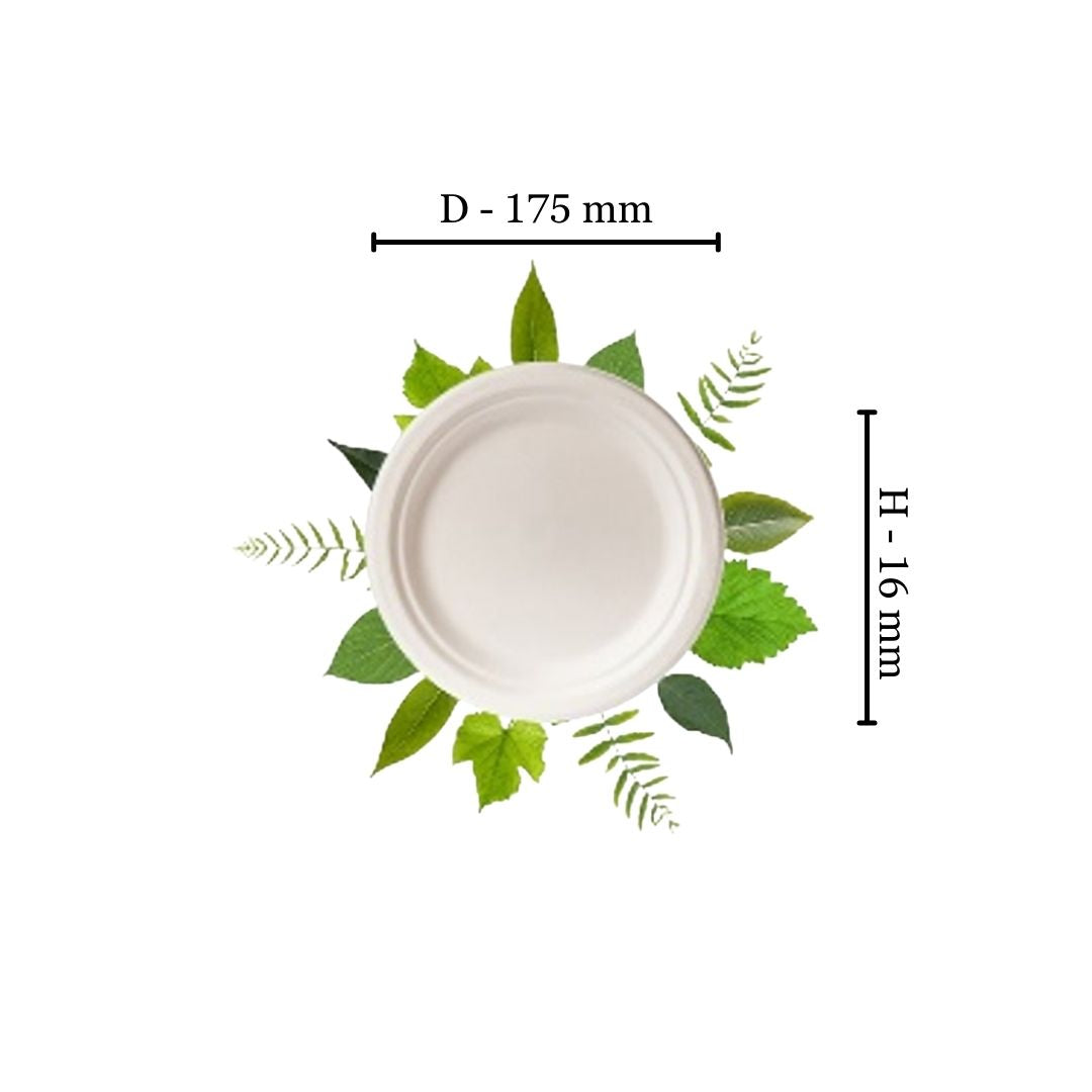 Bagasse 18cm Round Plate (Pack of 125)