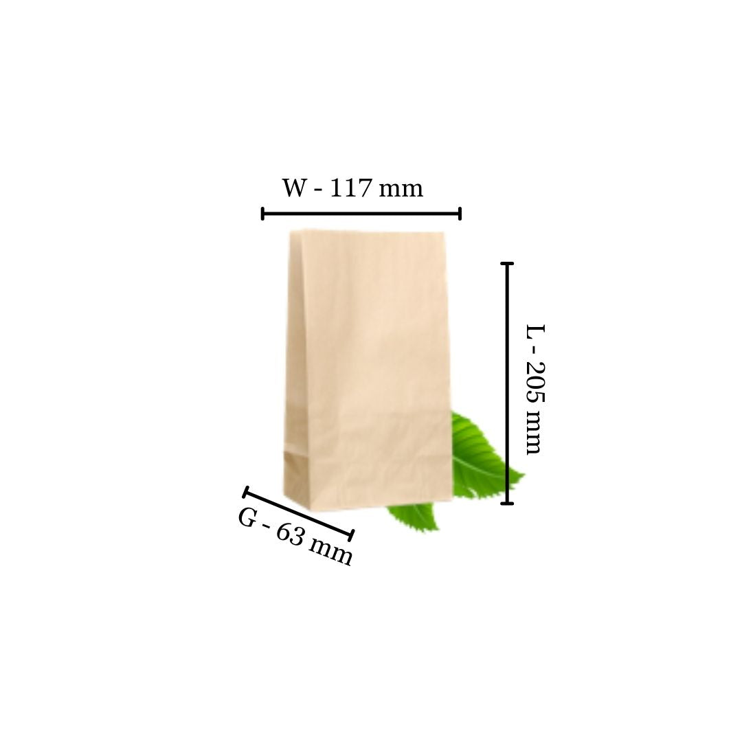 SO2 Kraft Bags L205 X W110 X G65MM (Pack of 500)