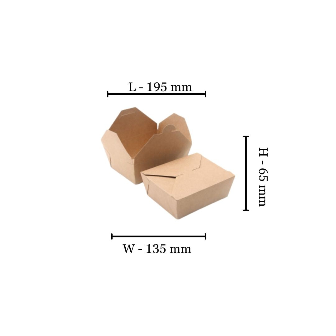 1900ML premade kraft food lunch box (Pack of 50)