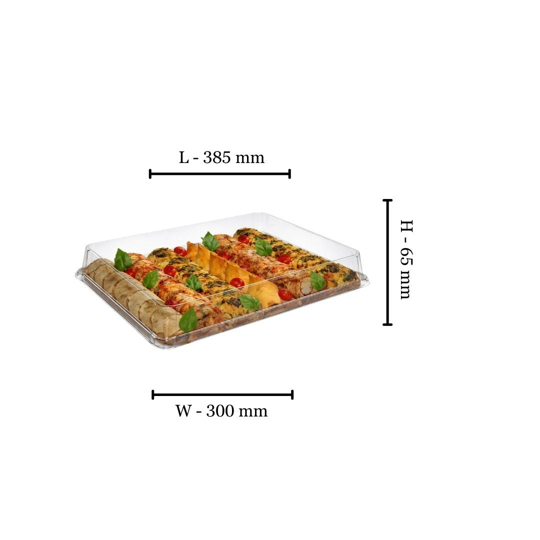 385x300x65mm Platter Base and PET Lid (Pack of 10)