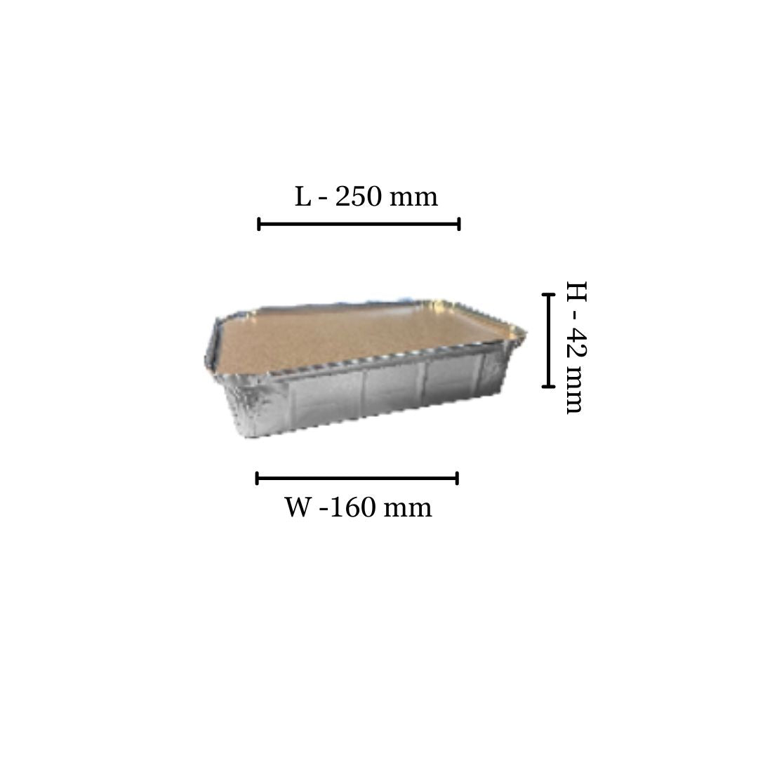 Foil Tray W4093 - 250x160x42mm (1345ml) (Pack of 125)