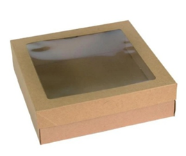 Small  Catering Box & Lid with window - 225X225X60mm - (Pack of 10)