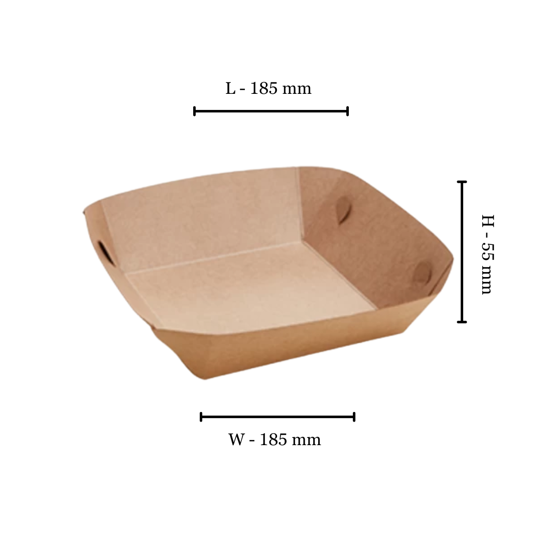 Natural Kraft Food Truck Bowl -120x120x55mm (Pack of 50)