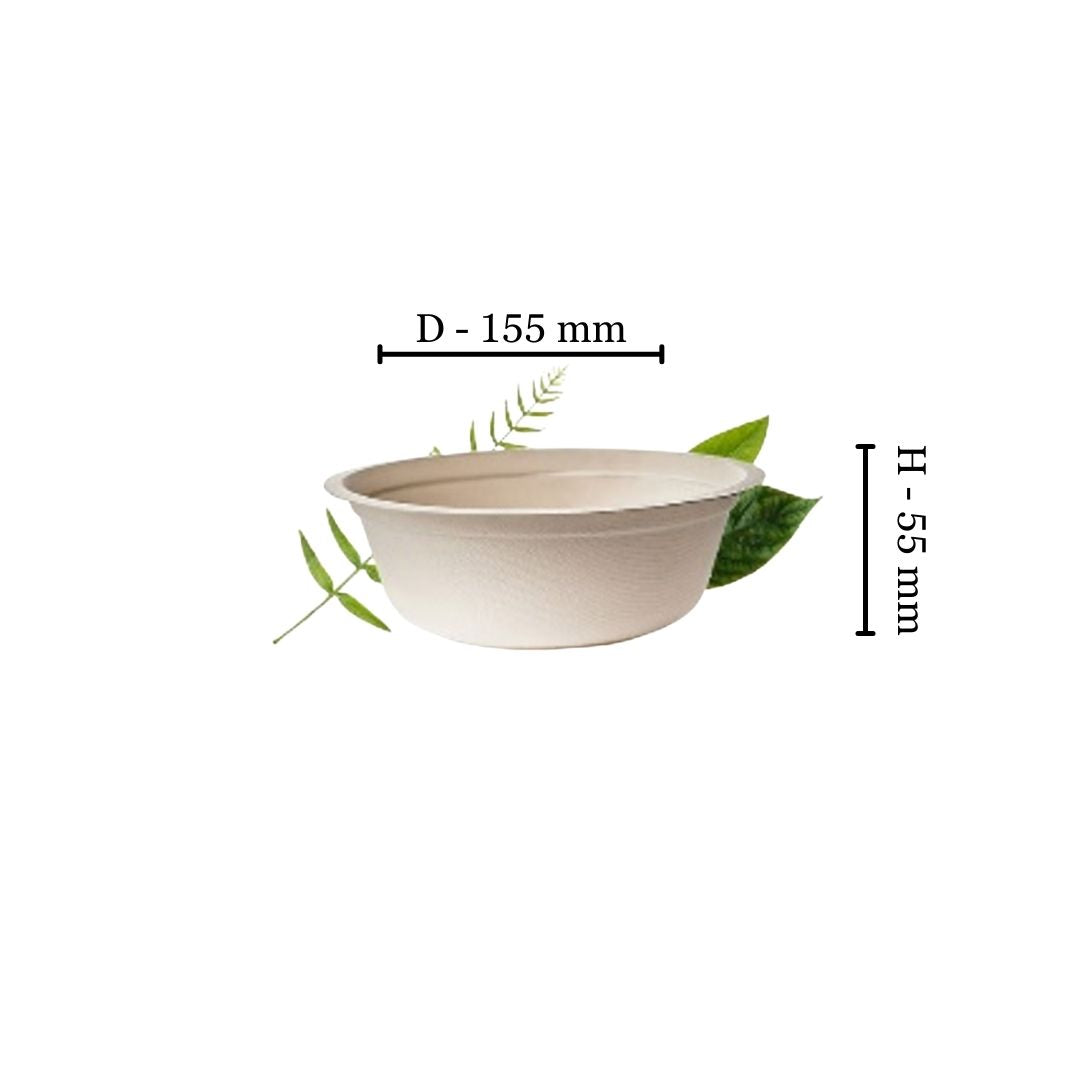 Bagasse 500ml Bowl (Pack of 50)