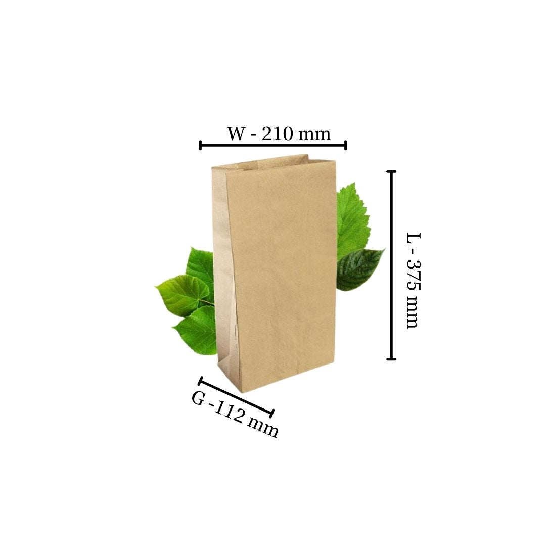SO16 Kraft Bags 375x200x115mm (Pack of 250)