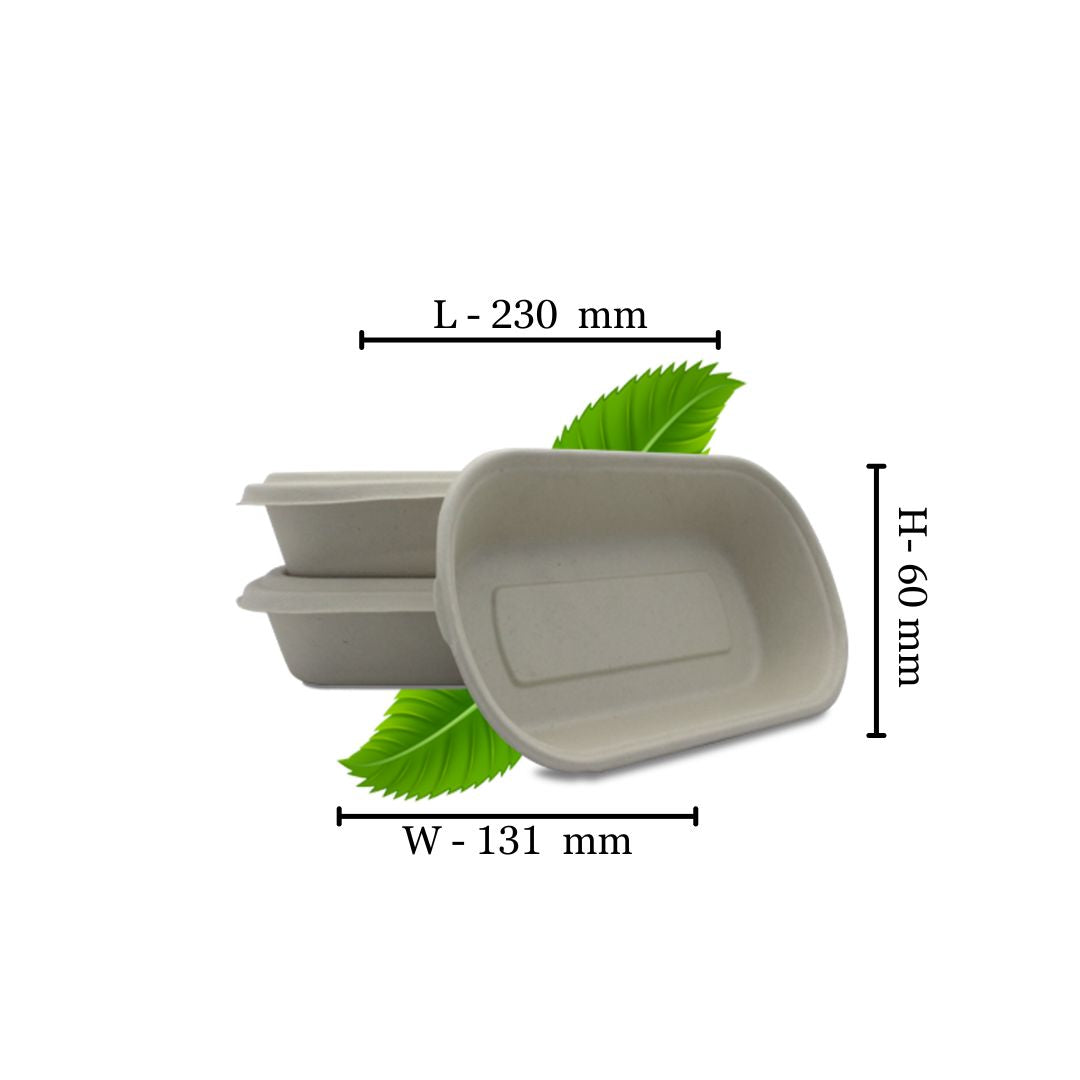 Bagasse 1000ml Single Compartment Base only (Pack of 50)
