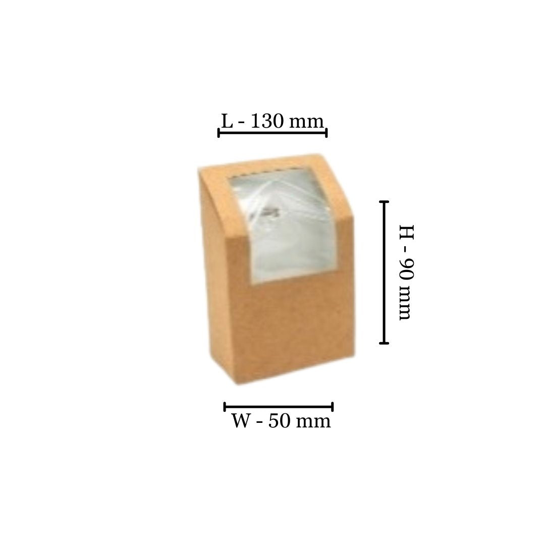 Natural Kraft Half Wrap Box with Window (50 per pack)
