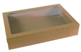Large Catering Box & Lid with window - 359x252x80mm - (Pack of 10)