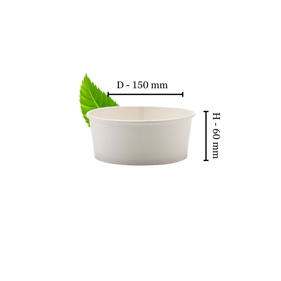 Recyclable White Salad Bowl 750ml (Pack of 50)