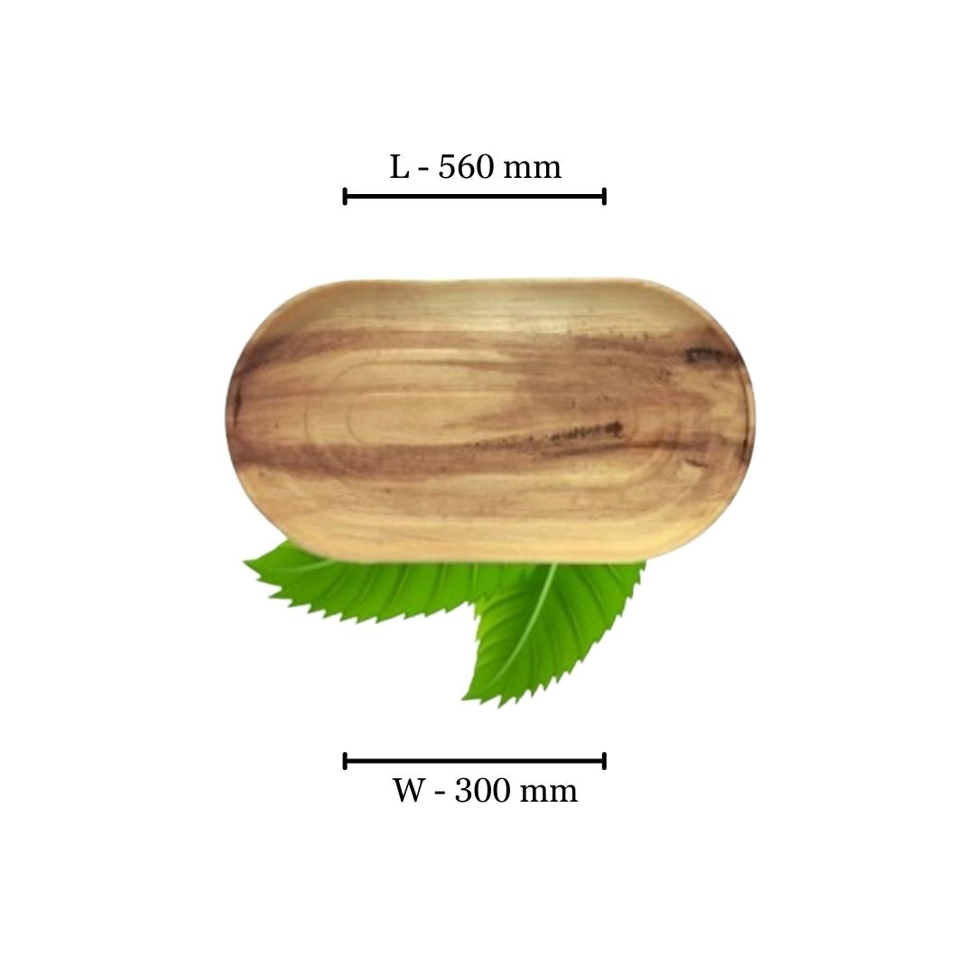 56cm Palm Leaf Oval Platter (Pack of 2)