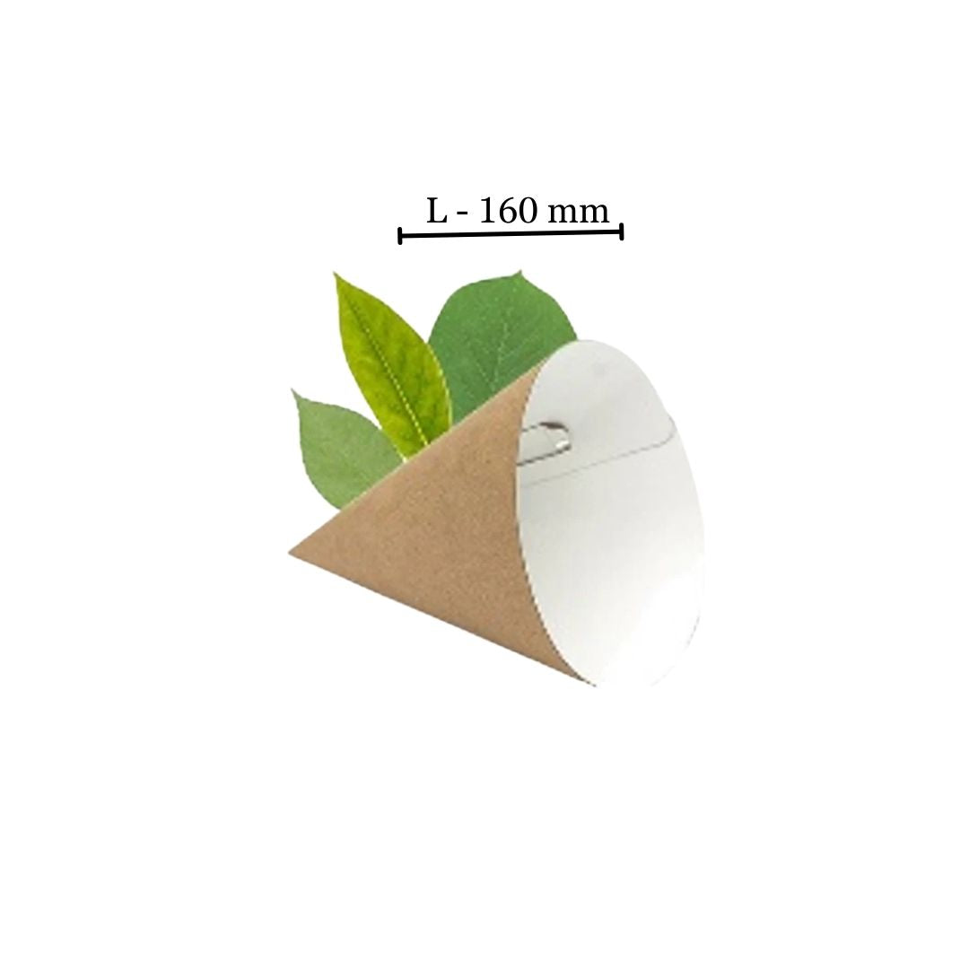 Natural Kraft Chip Cone Medium (160mm) 50p/p