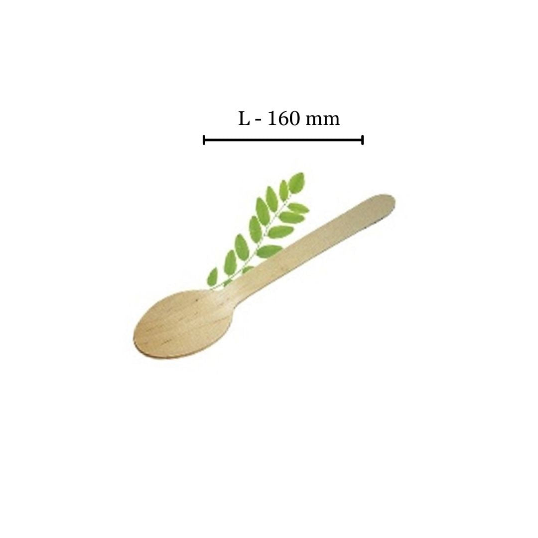 Wooden L160mm Spoon (Pack of 100)