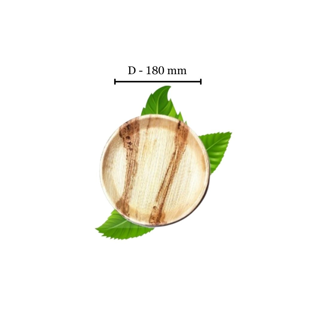 18cm Palm Leaf Round Side Plate (Pack of 8)