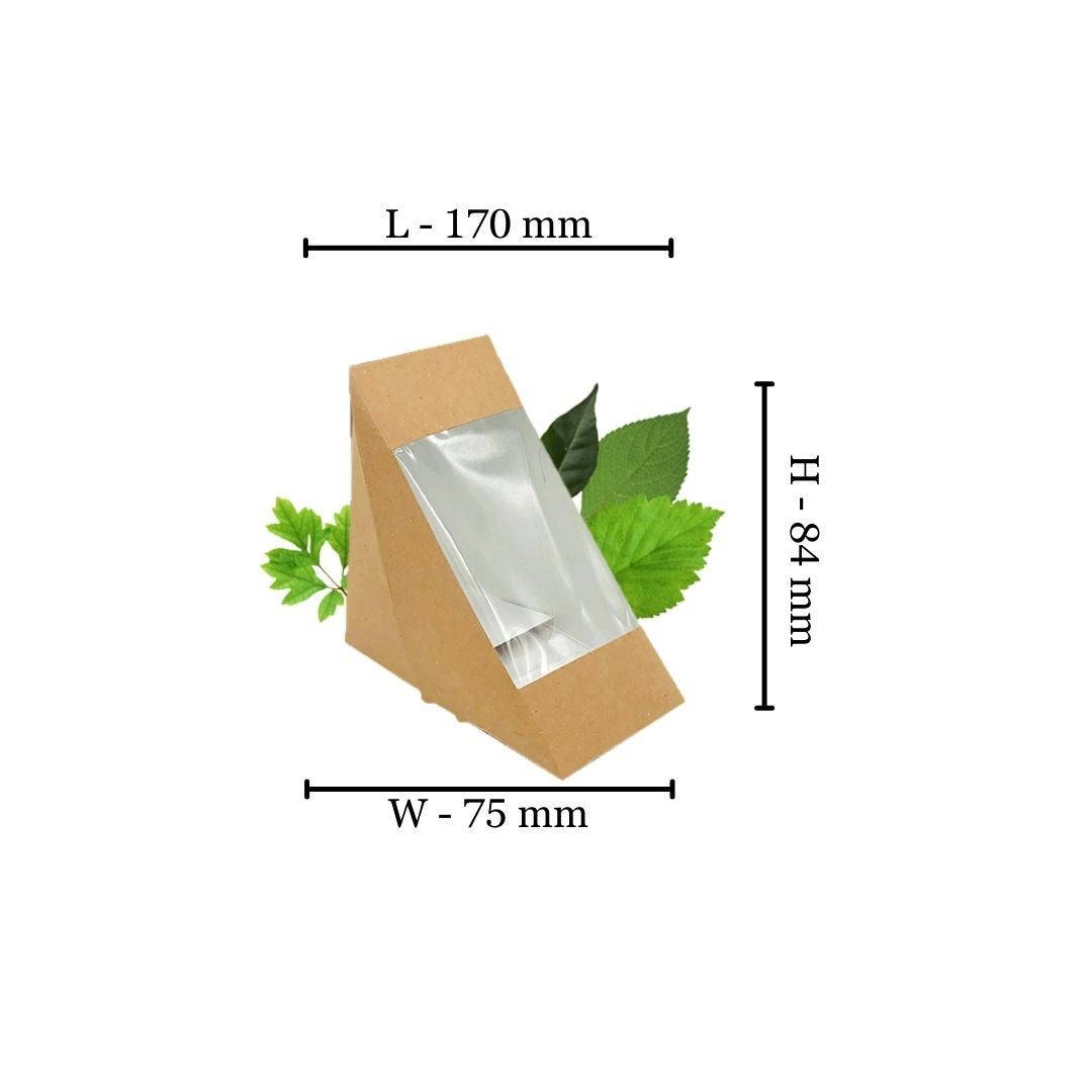 Natural Kraft Sandwich Wedge Large - 4 slice (50 Per Pack)