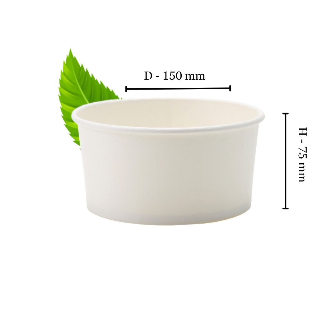 Recyclable White Salad Bowl 1000ml (Pack of 50)
