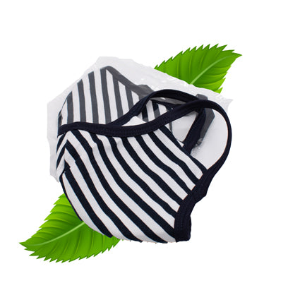 Navy stripe fabric face masks - High Quality , reuseable with ear loops