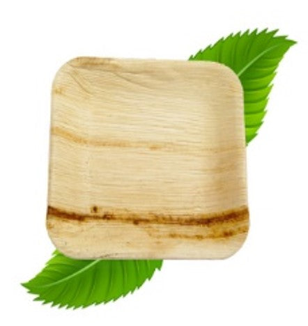 20cm Palm Leaf Square Side Plate  (Pack of 10)