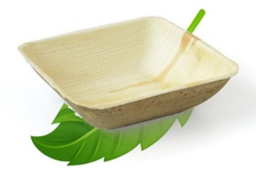14cm Palm Leaf Deep Square Bowl  (pack of 8)