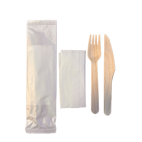 Wooden Cutlery Set 3 in1 ( Knife,Fork & Serviette) 250 Per Box