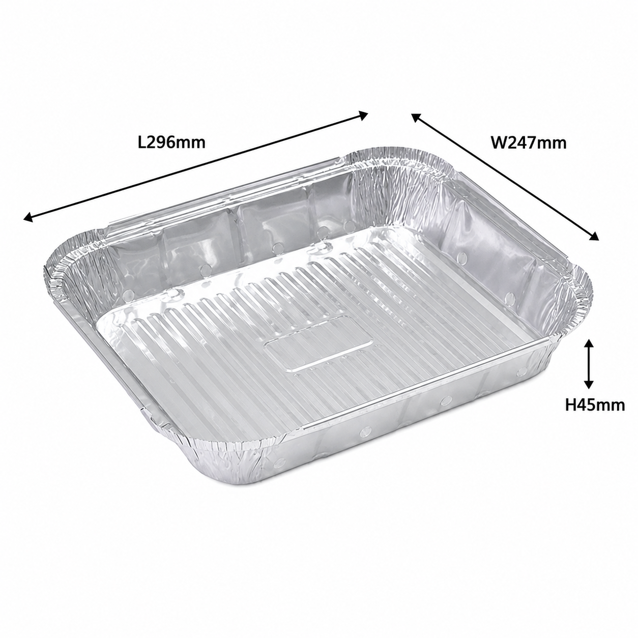 Foil Tray W4016 - 296x247x45mm (2500ml) (Pack of 125)