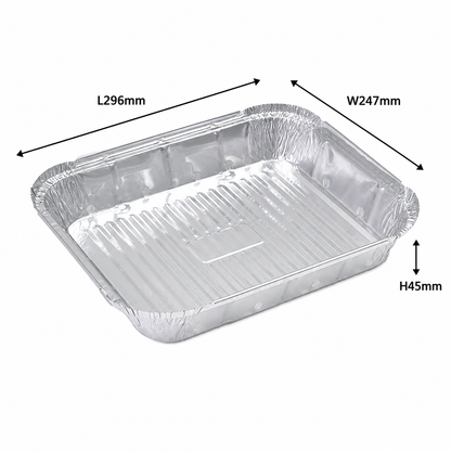 Foil Tray W4016 - 296x247x45mm (2500ml) (Pack of 125)