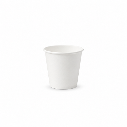 Recyclable Single Wall White 100ml Espresso Cup (Pack of 50)