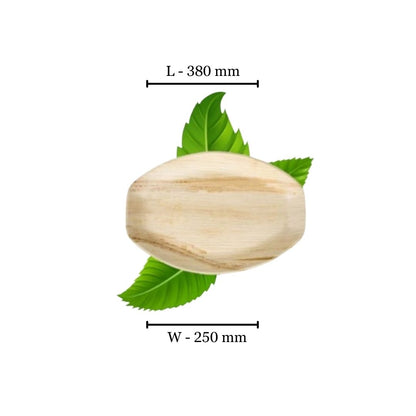 38cm Palm Leaf Oval Platter (Pack of 3)