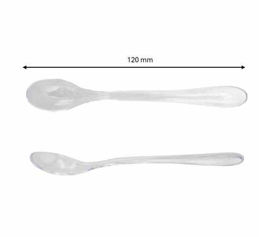 Reuseable Clear Dessert teaspoon - 120mm - Pack of 50