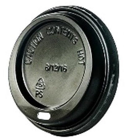 Universal (PS) Black Lid Fits 250/350ml Triple Wall / Aqueous Cup (Pack of 100)