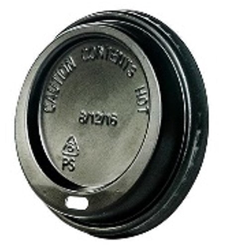Universal (PS) Black Lid Fits 250/350ml Triple Wall / Aqueous Cup (Pack of 100)