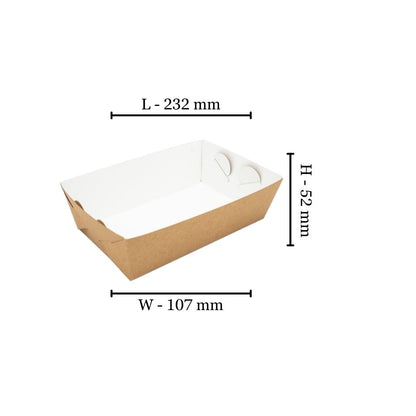 Natural Kraft Open Deli Box Large (23x10.5x5.5cm) (50 Per Pack)