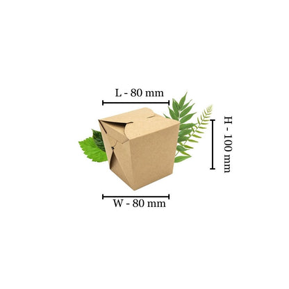 Natural Kraft Noodle Box (8x8x10cm)(50 Per Pack)