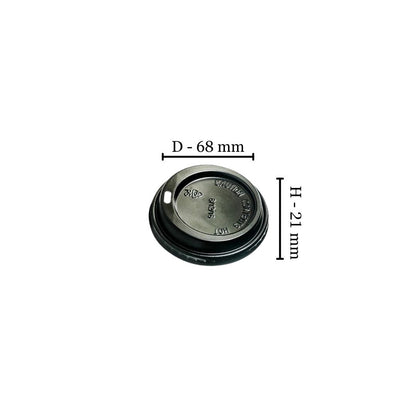 Universal (PS) Black Lid Fits 250/350ml Triple Wall / Aqueous Cup (Pack of 100)