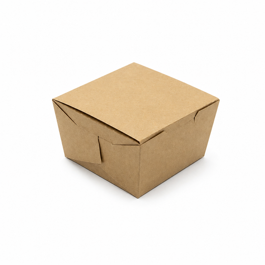 Natural Kraft Small Burger Box - 95x95x65mm (Pack of 50)