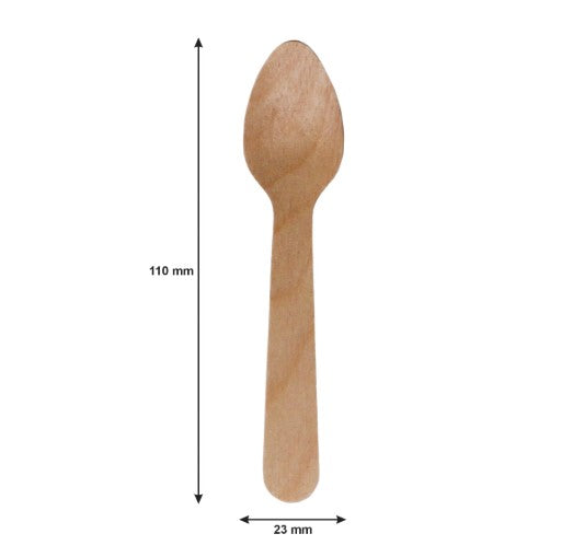 Wooden 110mm Teaspoon (100 Per Pack)