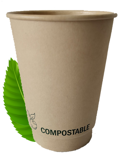 350ml Double Wall Coffee Cup - Aqueous Lined (Pack of 25)