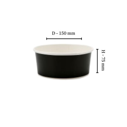 Recyclable Black Salad Bowl 1000ml (Pack of 50)