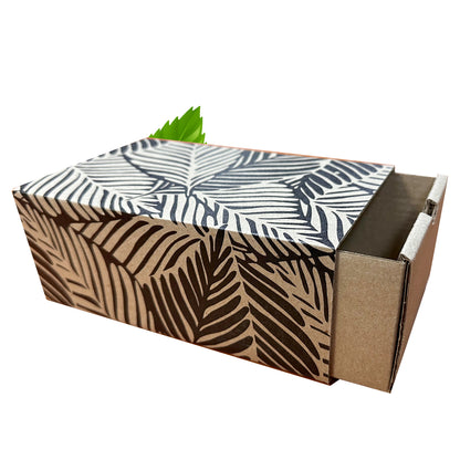 Kraft Sleeve & Base Box with Black Design - Medium  250x175x75mm (Pack of 10)