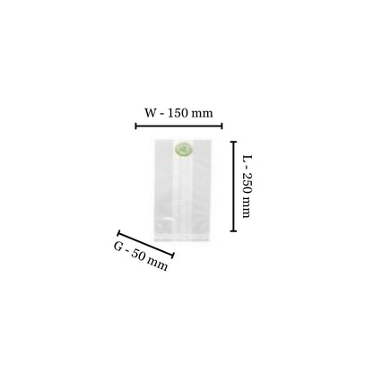 Compostable PLA Bags -1800ml L250xW150xG50 (Pack of 100)