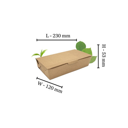 Natural Kraft Large Deli Box -230x120x53mm (Pack of 50)