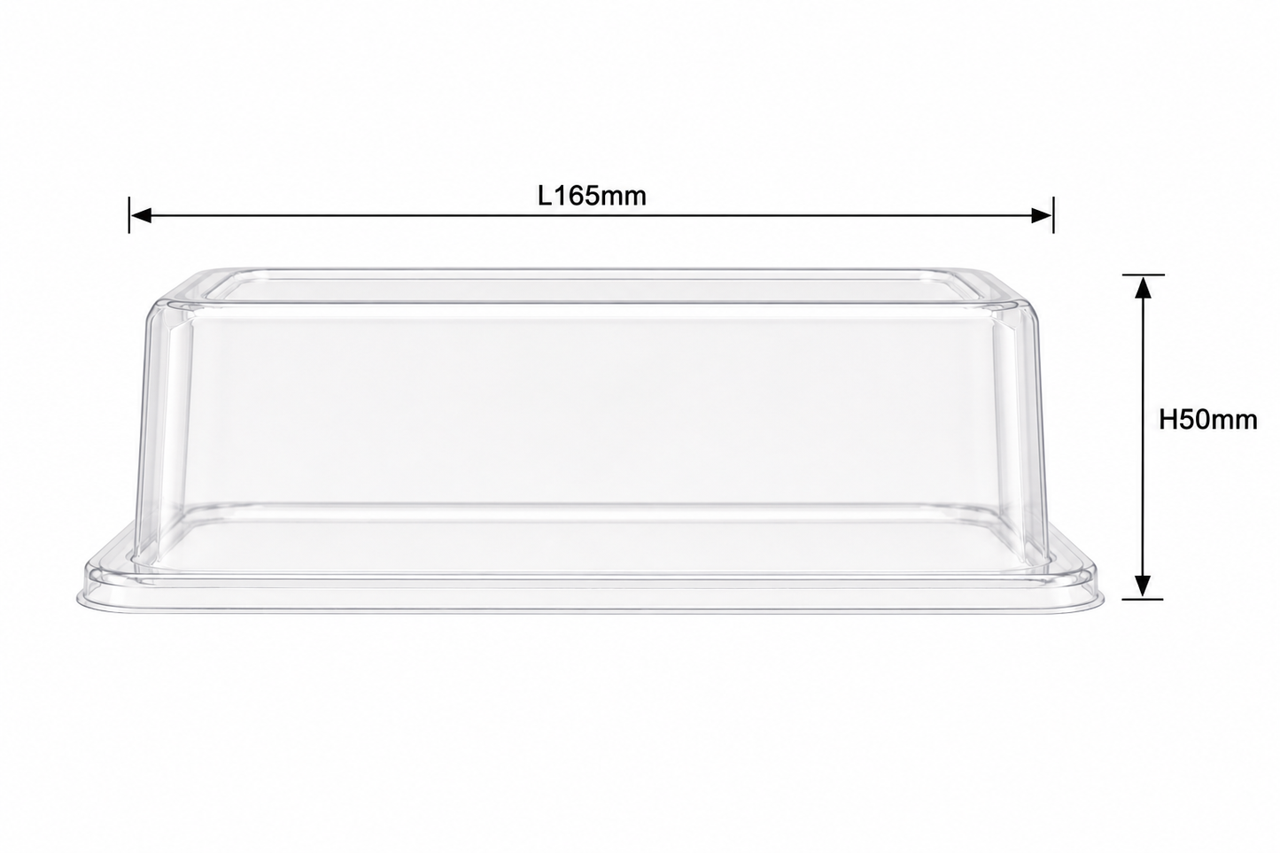 50mm (high) PET Lid for Sushi Tray - Fits BDG0353 (Pack of 100)