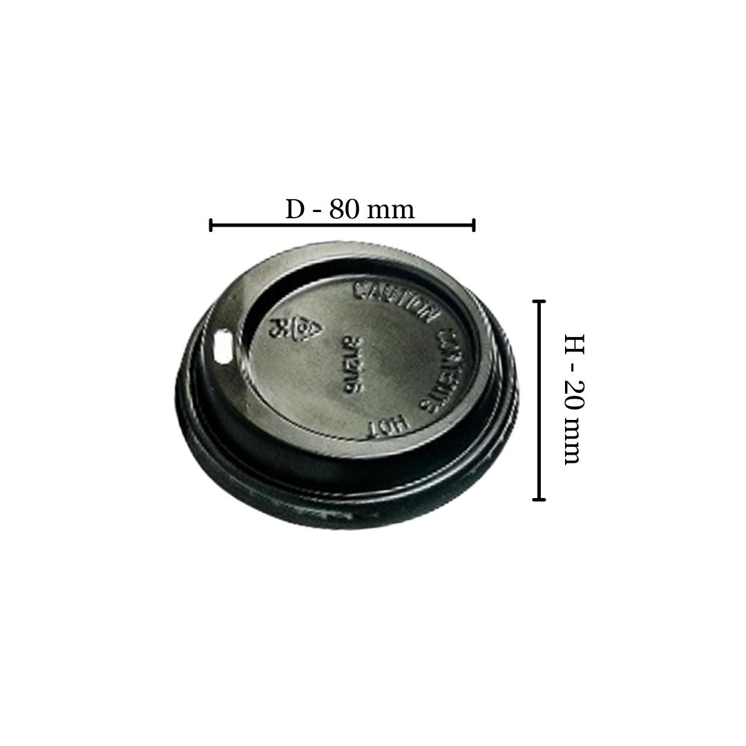 250ml Black Sip Lid (PS) (Pack of 50)