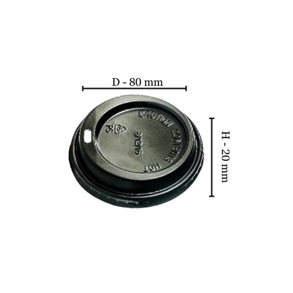 250ml Black Sip Lid (PS) (Pack of 50)
