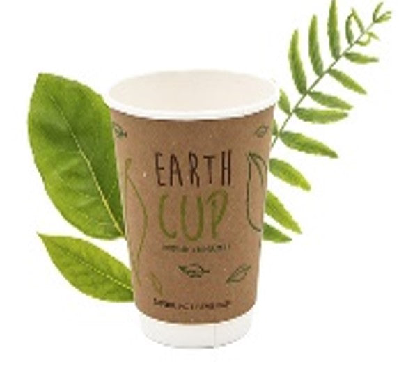 500ml Kraft Double Wall Coffee Cup - Enviro - PLA Lined (Pack of 25)