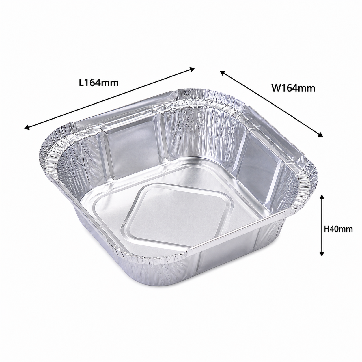 Foil Tray W4173 - 164x164x40mm (550ml) (Pack of 125)