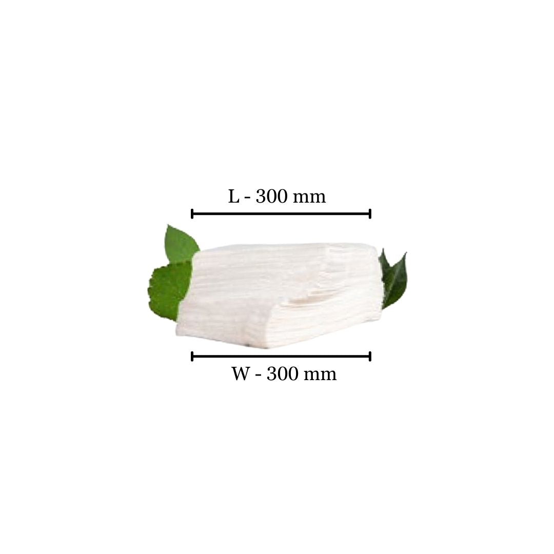 1 Ply White Serviette - 300x300mm (Box of 1000)