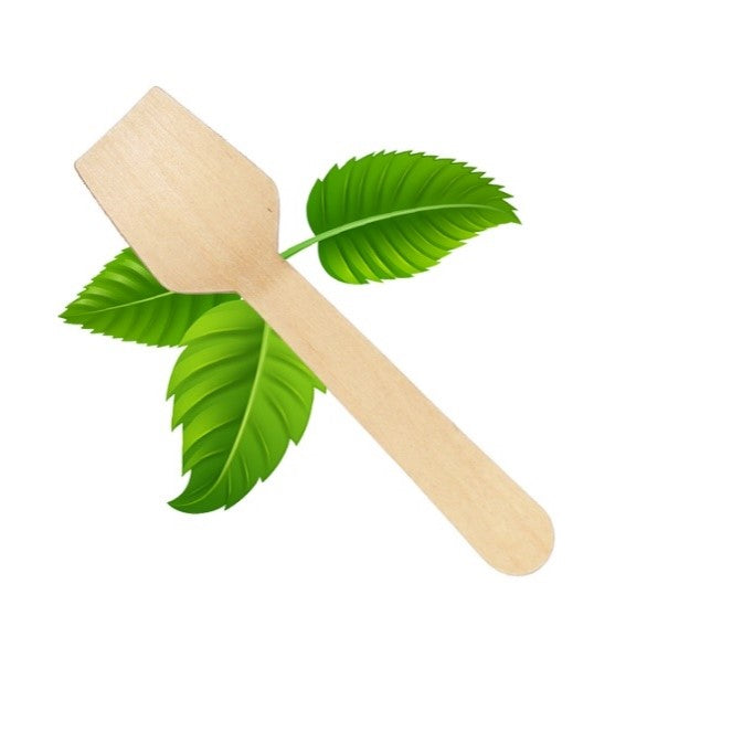 Wooden Ice Cream Paddle Spoon (100/pack) 9.5cm