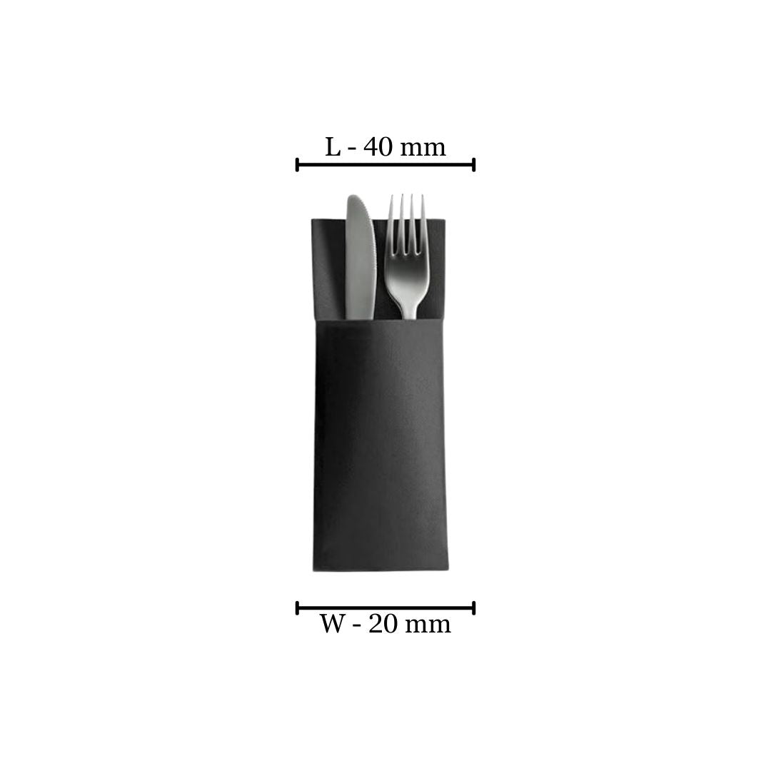 Black Slim cut Napkin (400x200mm folded) (Box of 1000)